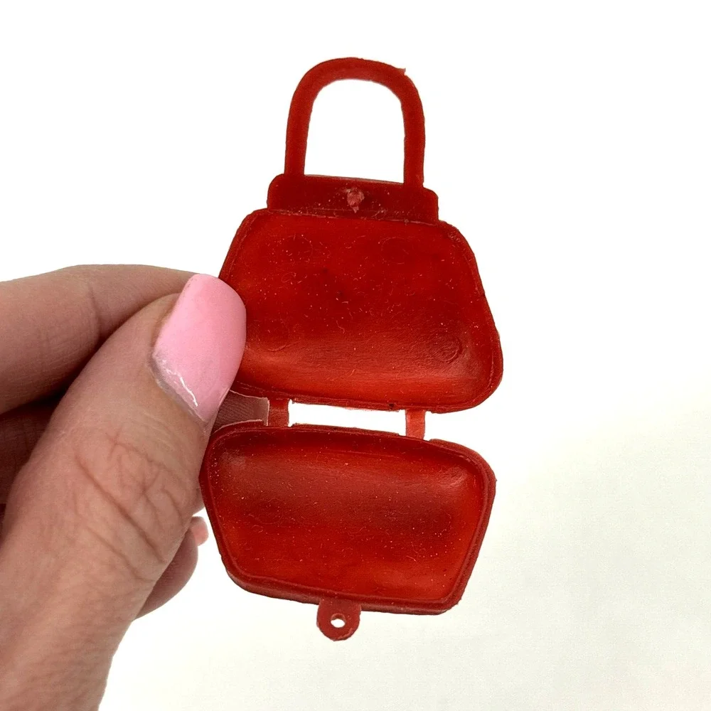 Vintage 1960s‎ MADDIE MOD Barbie Doll Purse TRESSY Clone Red Handbag Floral